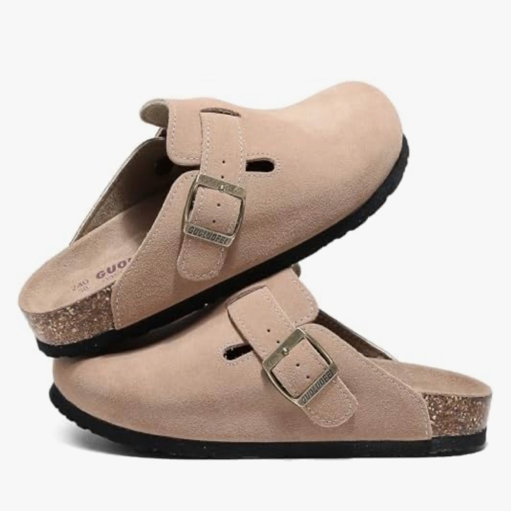 New Tan Women's Mules with Buckle